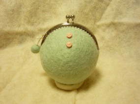 まんまる小物入れ　アップルグリーン