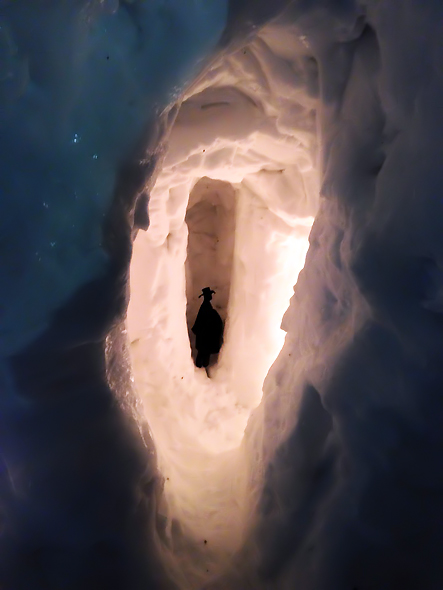 灯りと雪のオブジェ