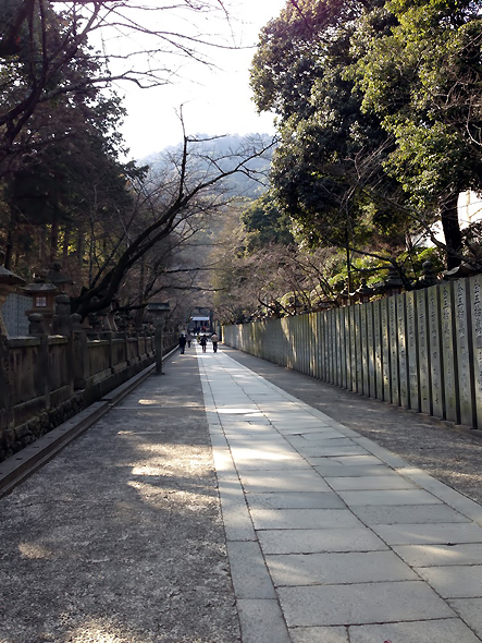 緩やかな参道