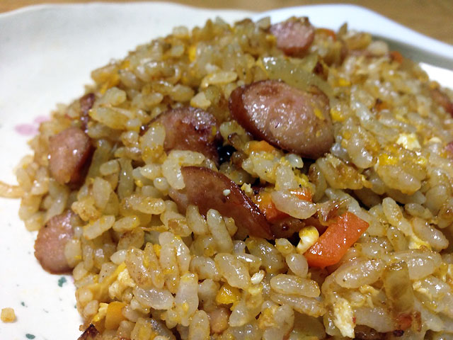 自作のチャーハン